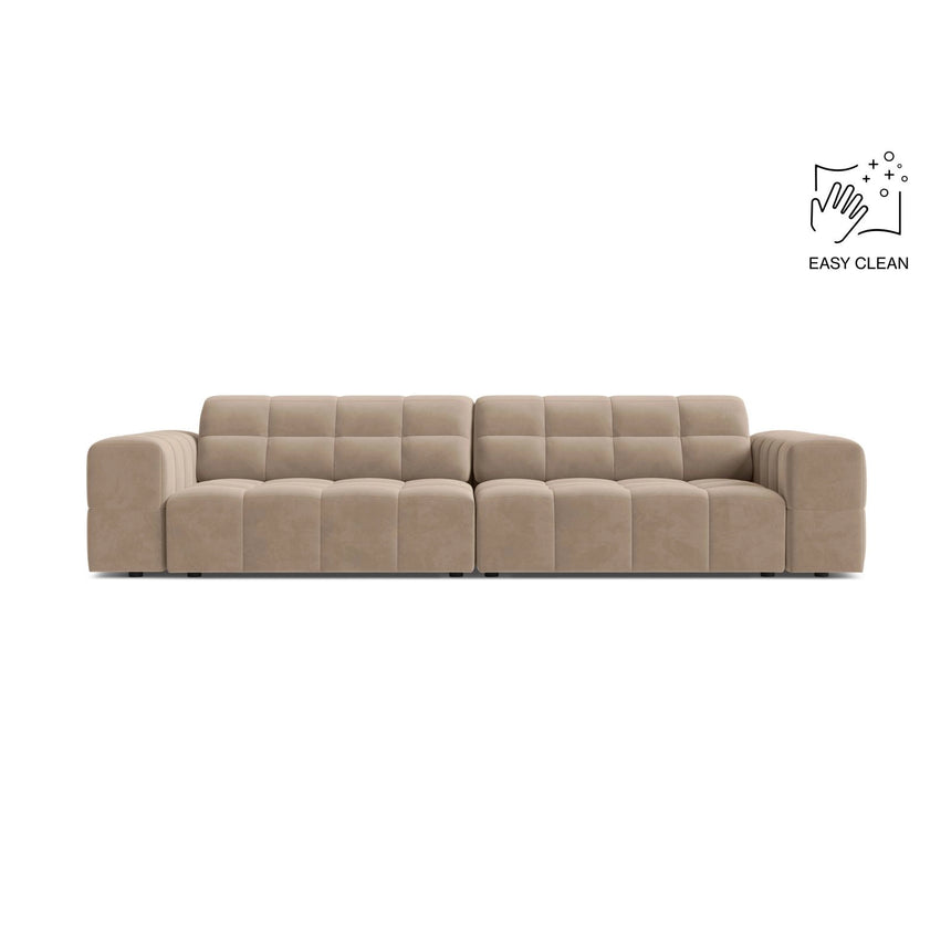 Chicago 4-Sitzer Sofa aus Samt in Beige (Venus 2928), 252x102 cm von Cosmopolitan Design – Bild 1