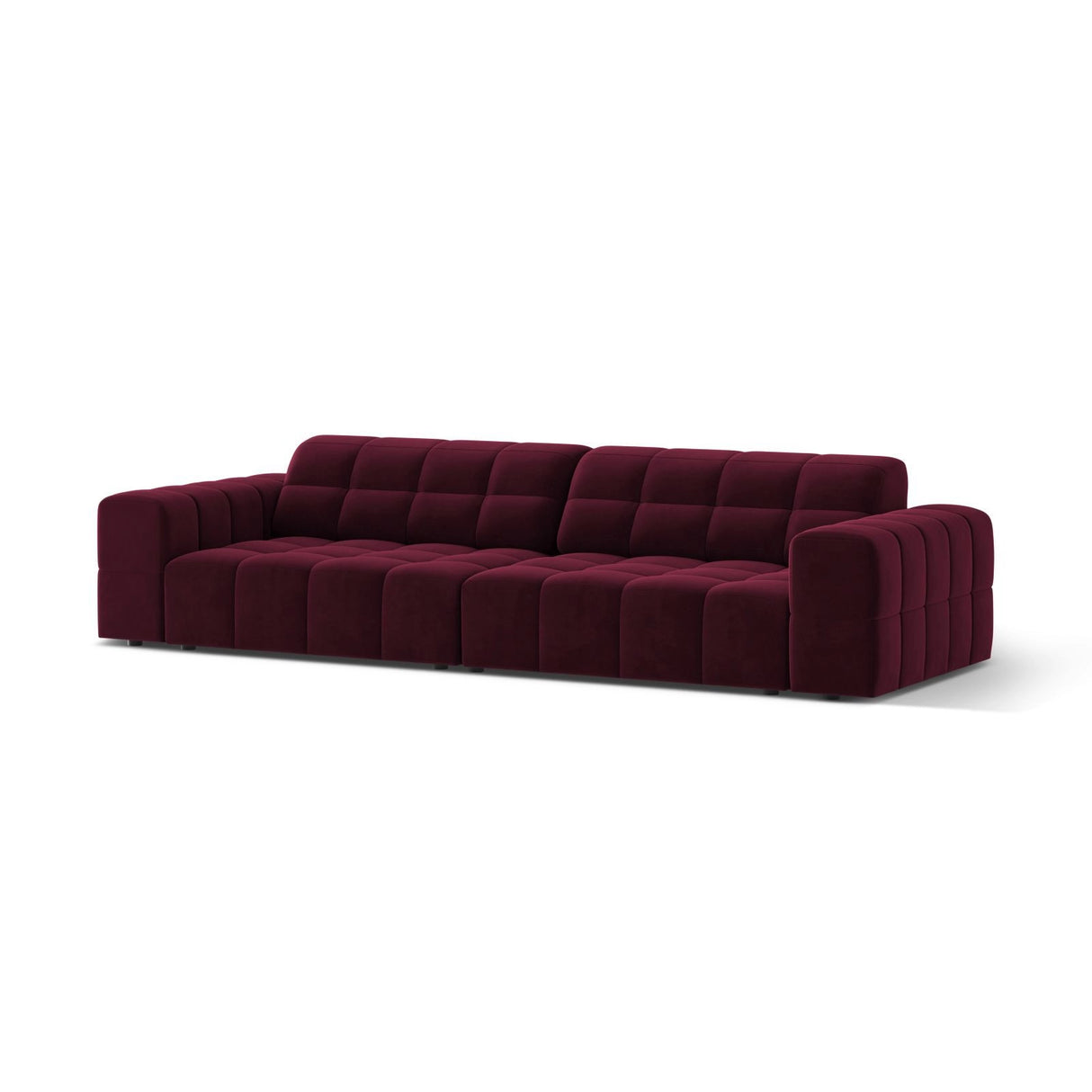 Chicago 4-Sitzer Sofa aus Samt in Burgund (Venus 2932), 252x102 cm von Cosmopolitan Design – Bild 3
