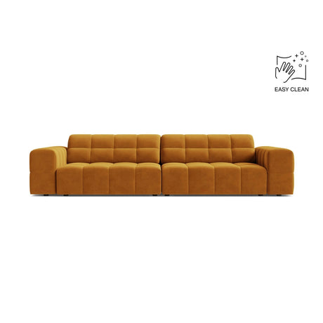 Chicago 4-Sitzer Sofa aus Samt in Gelb (Venus 2917), 252x102 cm von Cosmopolitan Design – Bild 1