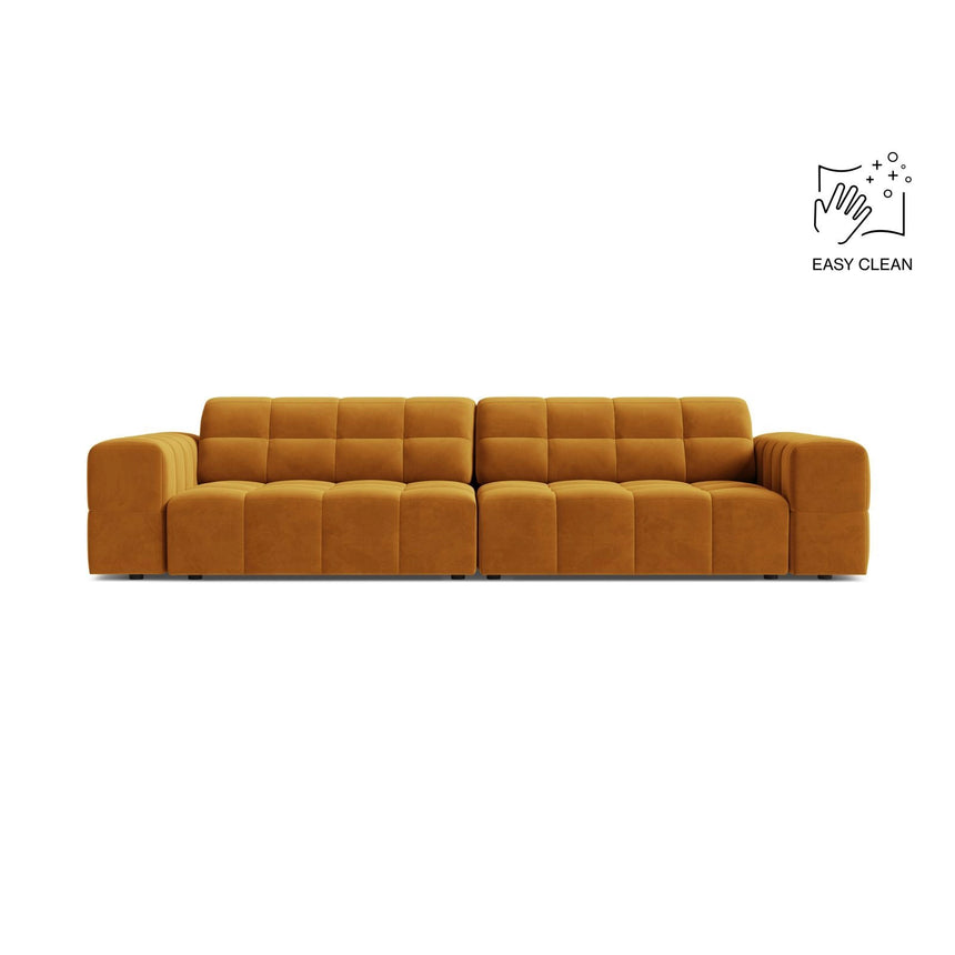 Chicago 4-Sitzer Sofa aus Samt in Gelb (Venus 2917), 252x102 cm von Cosmopolitan Design – Bild 1