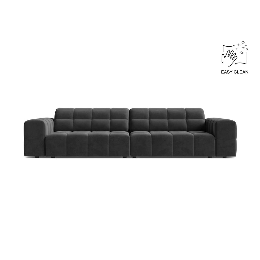Chicago 4-Sitzer Sofa aus Samt in Grau (Venus 2930), 252x102 cm von Cosmopolitan Design – Bild 1