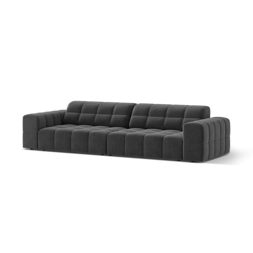 Chicago 4-Sitzer Sofa aus Samt in Grau (Venus 2930), 252x102 cm von Cosmopolitan Design – Bild 3