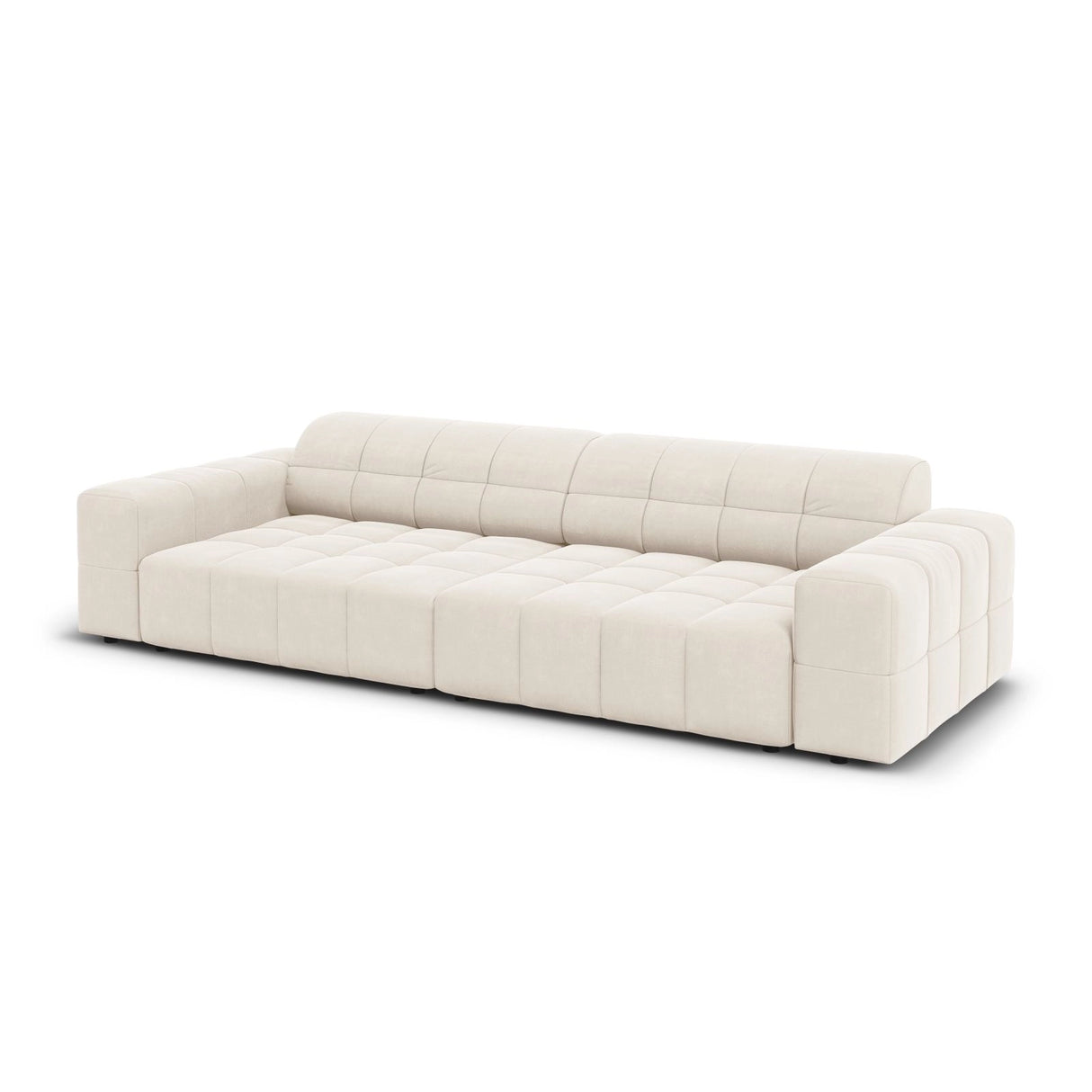 Chicago 4-Sitzer Sofa aus Samt in Hellbeige (Bluvel 22), 244x102x70 cm von Cosmopolitan Design – Bild 4