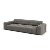 Chicago 4-Sitzer Sofa aus Samt in Hellgrau (Bluvel 13), 244x102x70 cm von Cosmopolitan Design – Bild 4