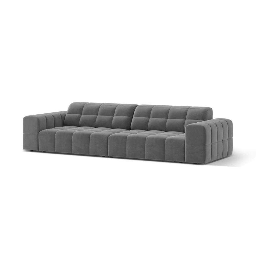 Chicago 4-Sitzer Sofa aus Samt in Hellgrau (Venus 2929), 252x102 cm von Cosmopolitan Design – Bild 3