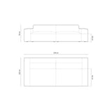 Chicago 4-Sitzer Sofa aus Samt in Königsblau (Bluvel 86), 244x102x70 cm von Cosmopolitan Design – Bild 2