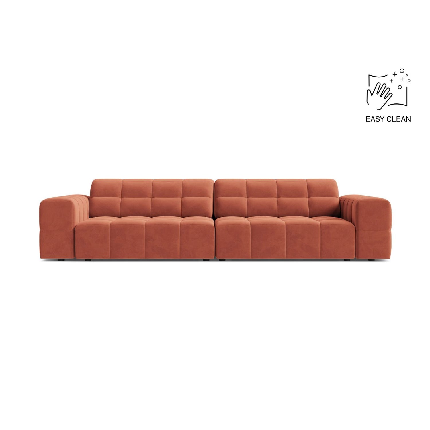 Chicago 4-Sitzer Sofa aus Samt in Koralle (Venus 2933), 252x102 cm von Cosmopolitan Design – Bild 1