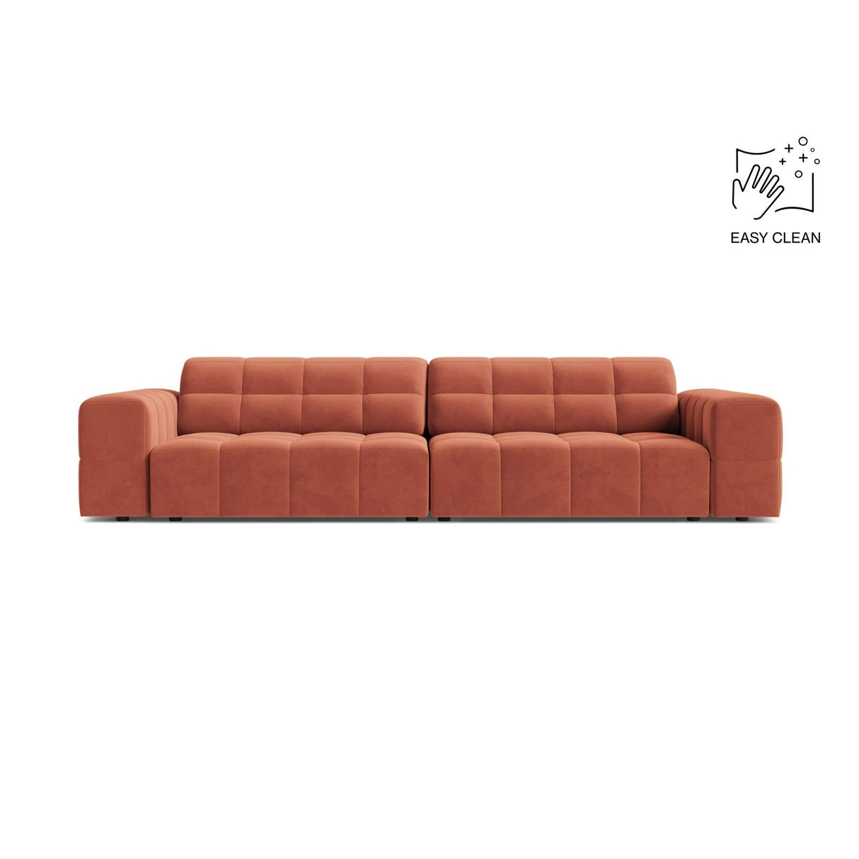 Chicago 4-Sitzer Sofa aus Samt in Koralle (Venus 2933), 252x102 cm von Cosmopolitan Design – Bild 1