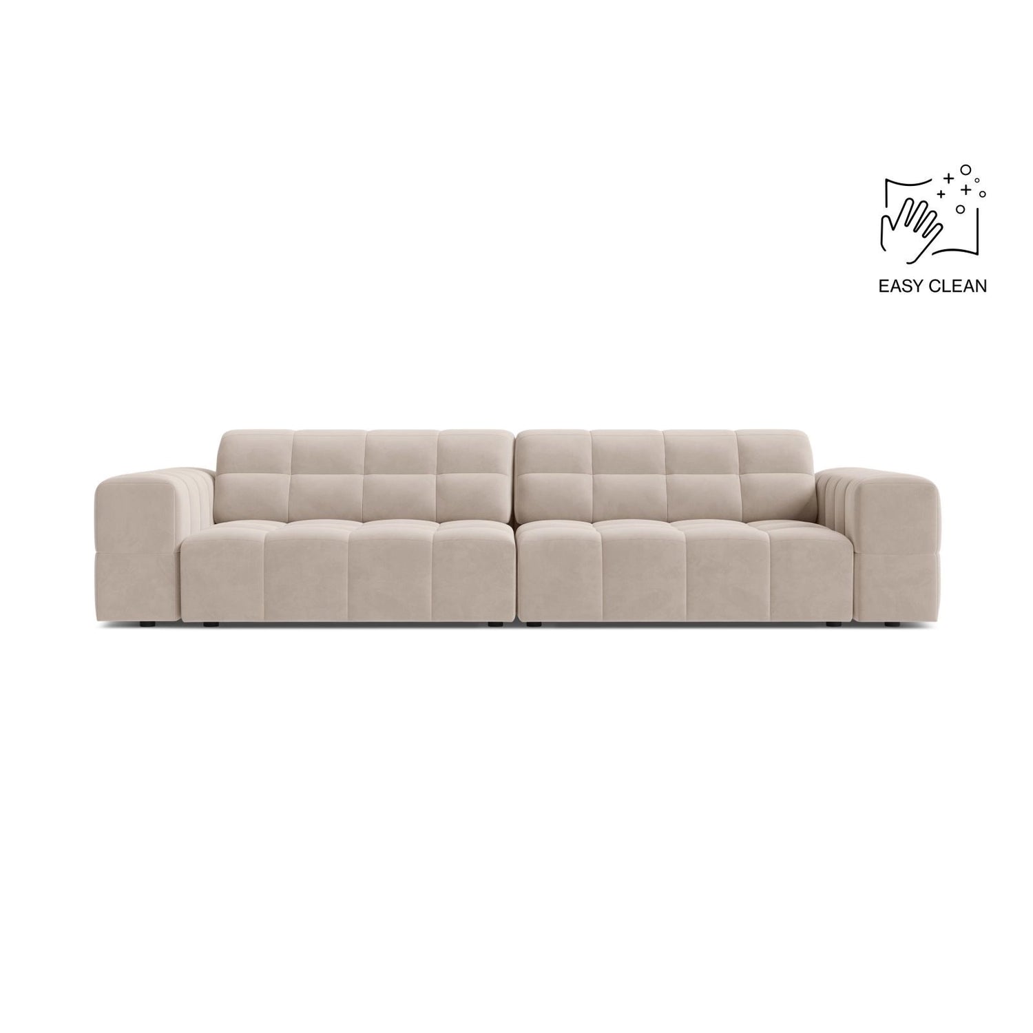 Chicago 4-Sitzer Sofa aus Samt in Leichtes Beige (Venus 2927), 252x102 cm von Cosmopolitan Design – Bild 1