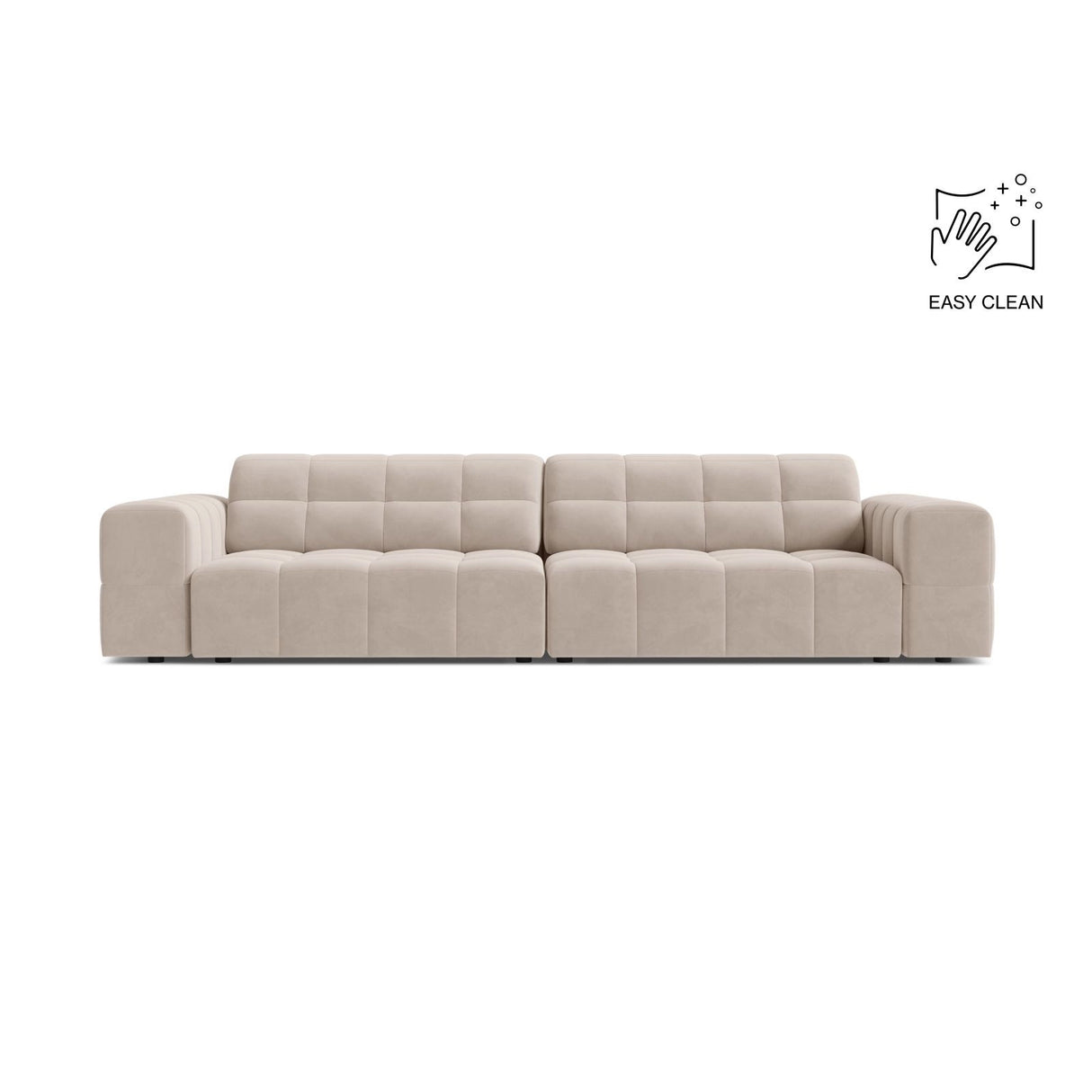 Chicago 4-Sitzer Sofa aus Samt in Leichtes Beige (Venus 2927), 252x102 cm von Cosmopolitan Design – Bild 1