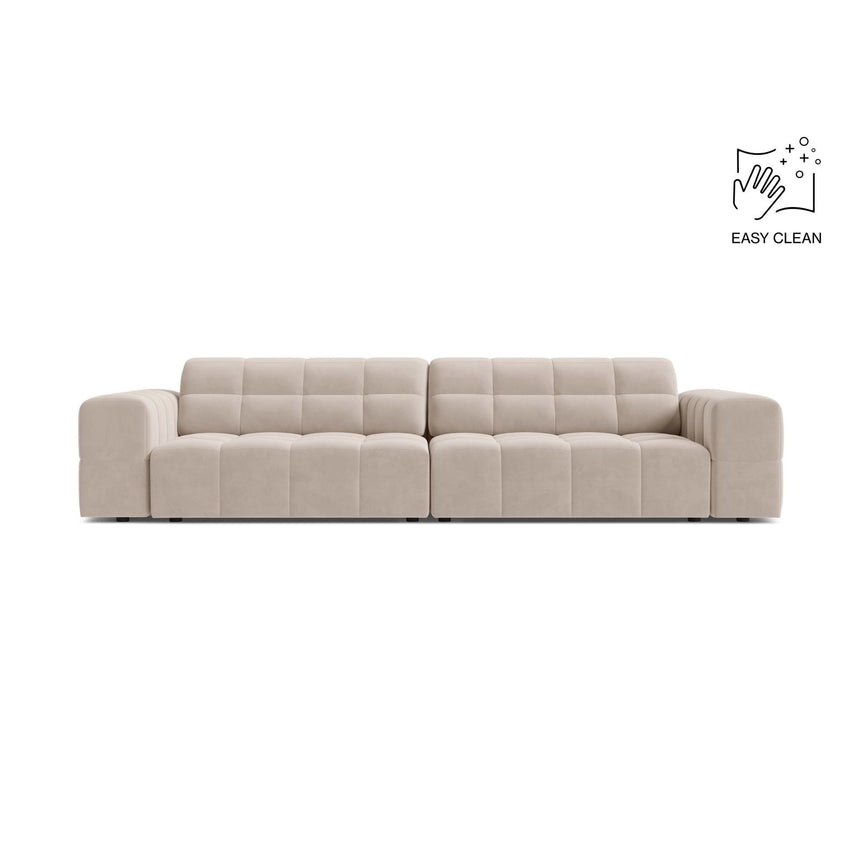 Chicago 4-Sitzer Sofa aus Samt in Leichtes Beige (Venus 2927), 252x102 cm von Cosmopolitan Design – Bild 1