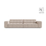 Chicago 4-Sitzer Sofa aus Samt in Leichtes Beige (Venus 2927), 252x102 cm von Cosmopolitan Design – Bild 1