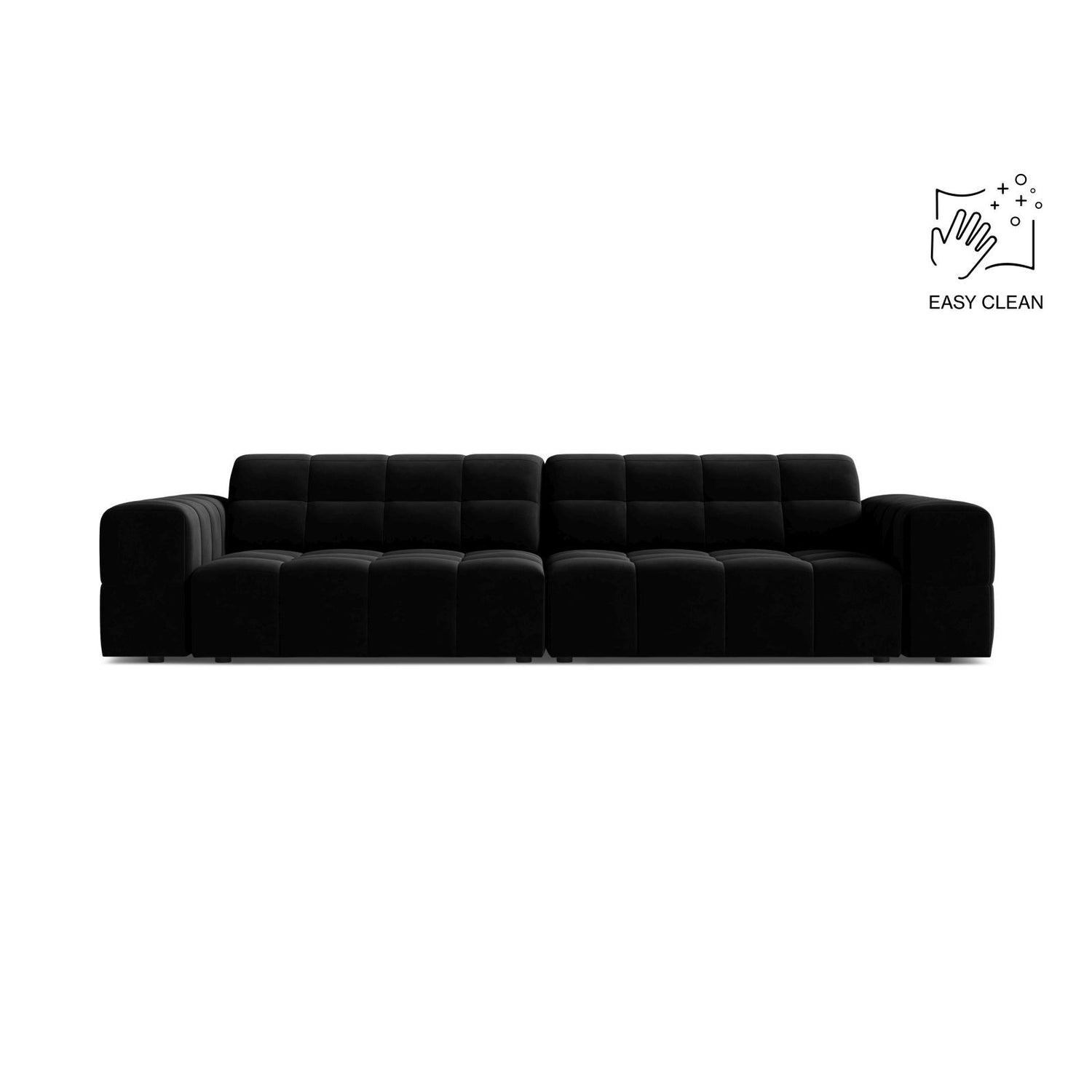 Chicago 4-Sitzer Sofa aus Samt in Schwarz (Venus 2923), 252x102 cm von Cosmopolitan Design – Bild 1