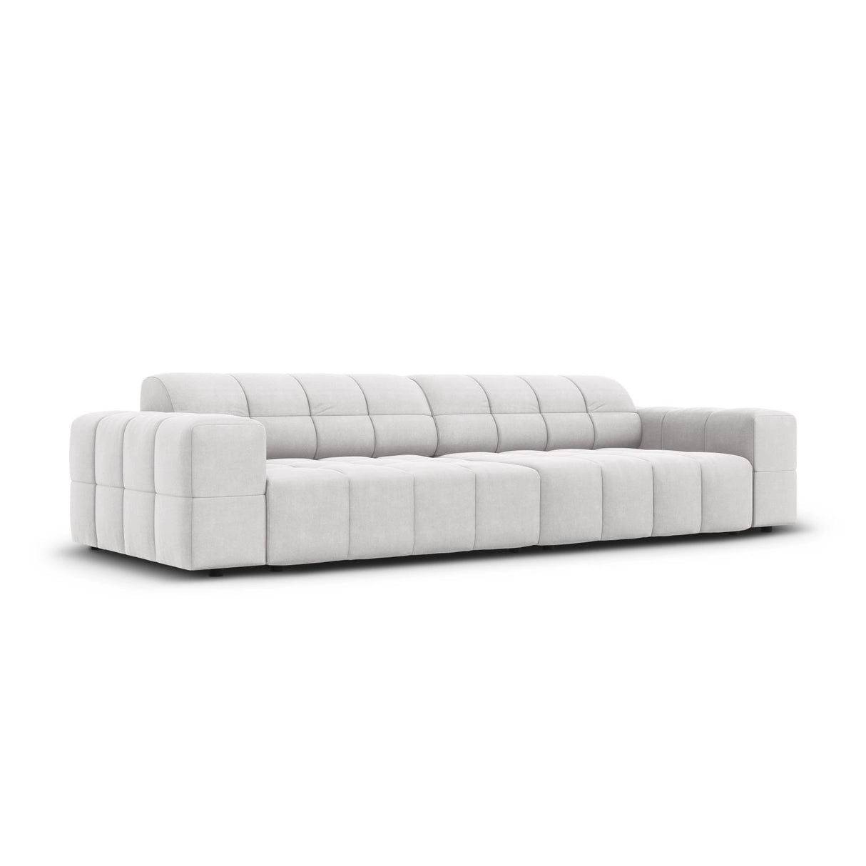 Chicago 4-Sitzer Sofa aus Samt in Silber (Bluvel 03), 244x102x70 cm von Cosmopolitan Design – Bild 3