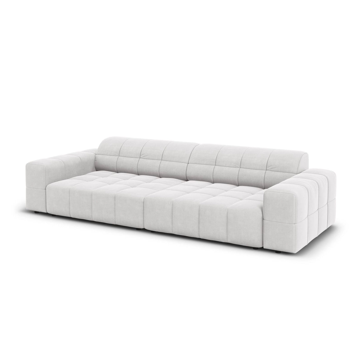 Chicago 4-Sitzer Sofa aus Samt in Silber (Bluvel 03), 244x102x70 cm von Cosmopolitan Design – Bild 4