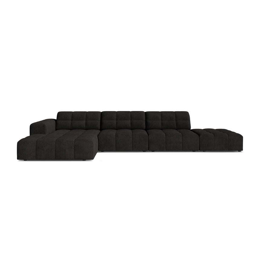 Chicago 5-Sitzer Ecksofa, Linke Seite, aus Chenille in Anthrazit (Eden 21 Black), 348x167 cm von Cosmopolitan Design – Bild 1