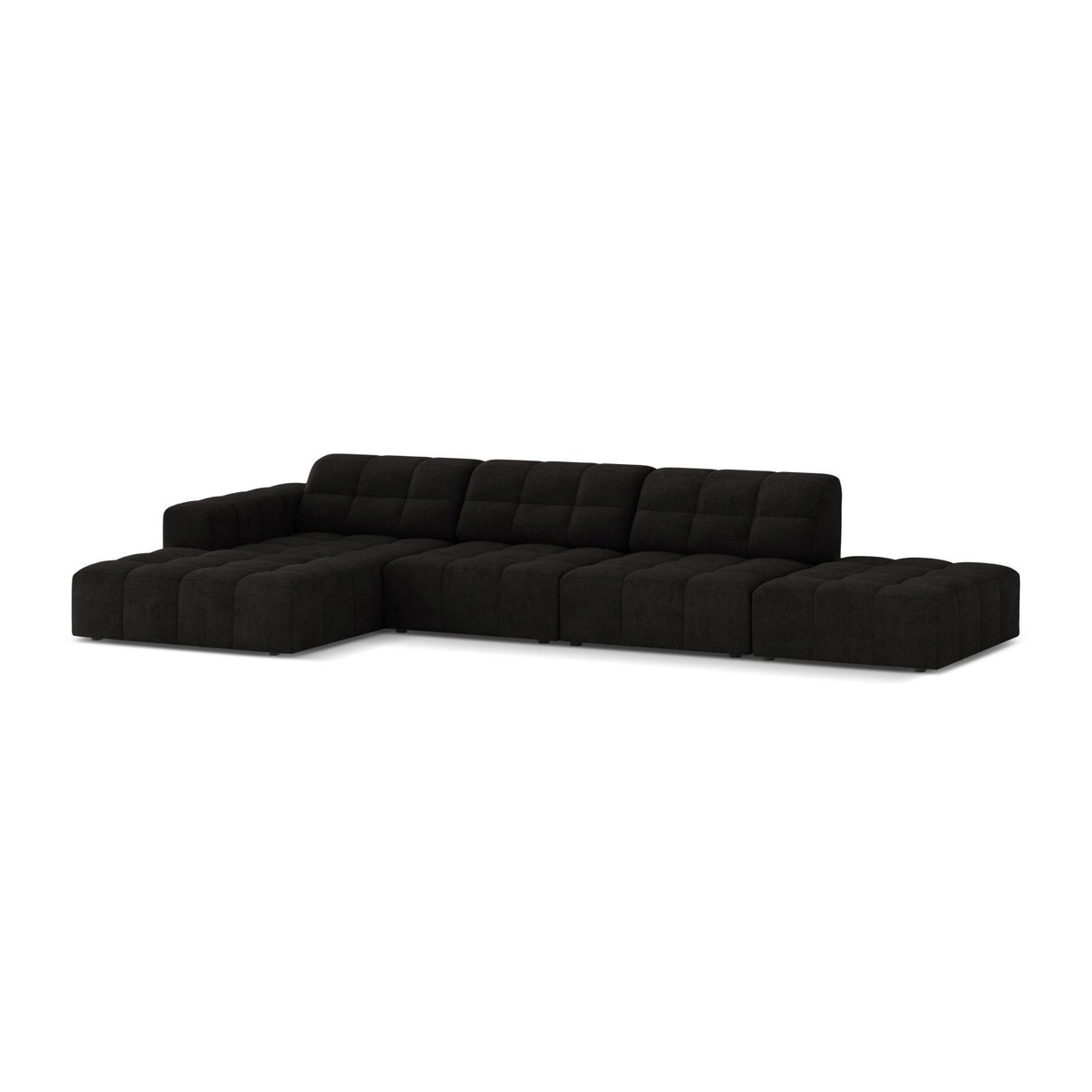 Chicago 5-Sitzer Ecksofa, Linke Seite, aus Chenille in Anthrazit (Eden 21 Black), 348x167 cm von Cosmopolitan Design – Bild 3