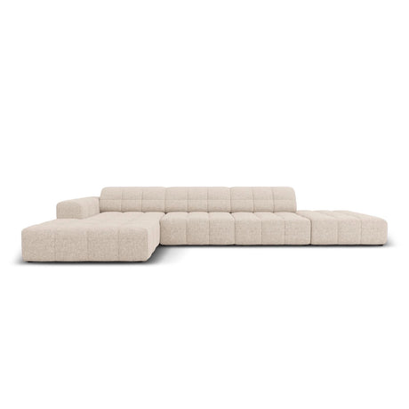 Chicago 5-Sitzer Ecksofa, Linke Seite, aus Chenille in Beige (Haga 30), 341x166x70 cm von Cosmopolitan Design – Bild 1