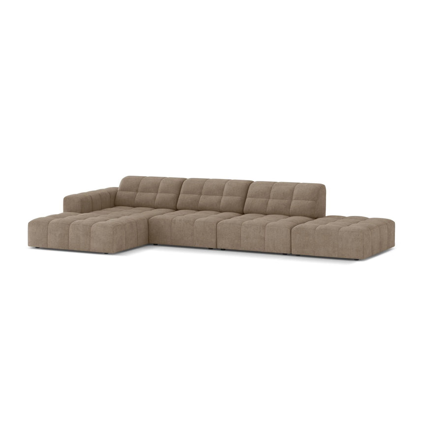 Chicago 5-Sitzer Ecksofa, Linke Seite, aus Chenille in Dunkelbeige (Eden 4 Beige), 348x167 cm von Cosmopolitan Design – Bild 3