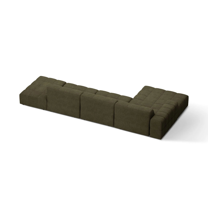 Chicago 5-Sitzer Ecksofa, Linke Seite, aus Chenille in Grün (Eden 12 Olive), 348x167 cm von Cosmopolitan Design – Bild 4