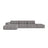 Chicago 5-Sitzer Ecksofa, Linke Seite, aus Chenille in Hellgrau (Eden 18 Grey), 348x167 cm von Cosmopolitan Design – Bild 1