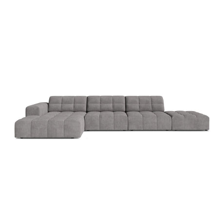 Chicago 5-Sitzer Ecksofa, Linke Seite, aus Chenille in Hellgrau (Eden 18 Grey), 348x167 cm von Cosmopolitan Design – Bild 1