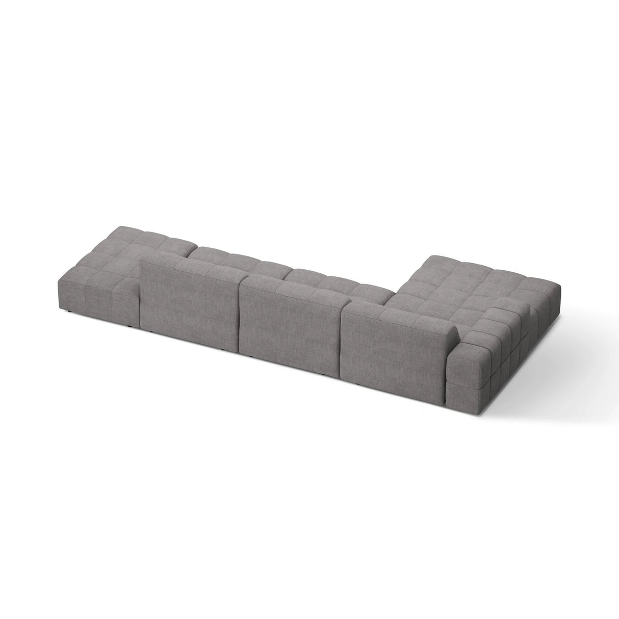 Chicago 5-Sitzer Ecksofa, Linke Seite, aus Chenille in Hellgrau (Eden 18 Grey), 348x167 cm von Cosmopolitan Design – Bild 4