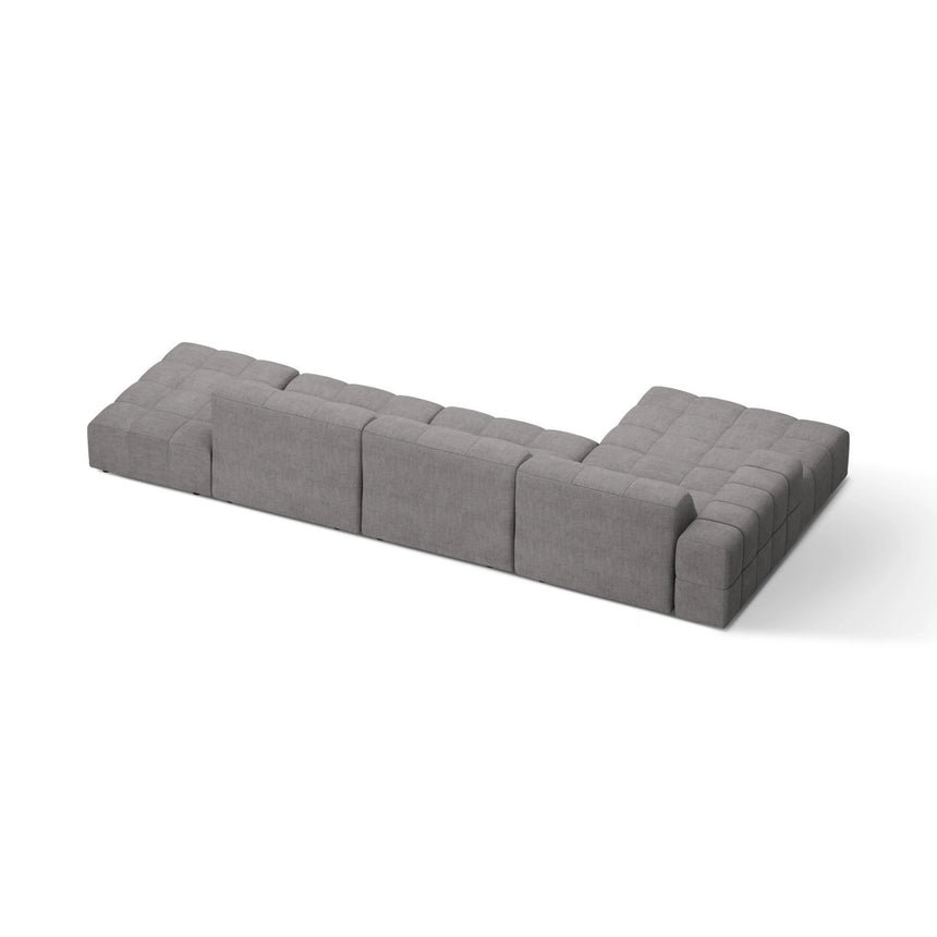 Chicago 5-Sitzer Ecksofa, Linke Seite, aus Chenille in Hellgrau (Eden 18 Grey), 348x167 cm von Cosmopolitan Design – Bild 4