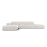 Chicago 5-Sitzer Ecksofa, Linke Seite, aus Chenille in Hellgrau (Haga 06), 341x166x70 cm von Cosmopolitan Design – Bild 1