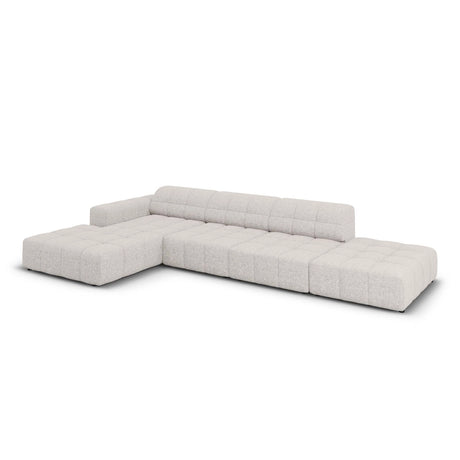 Chicago 5-Sitzer Ecksofa, Linke Seite, aus Chenille in Hellgrau (Haga 06), 341x166x70 cm von Cosmopolitan Design – Bild 4