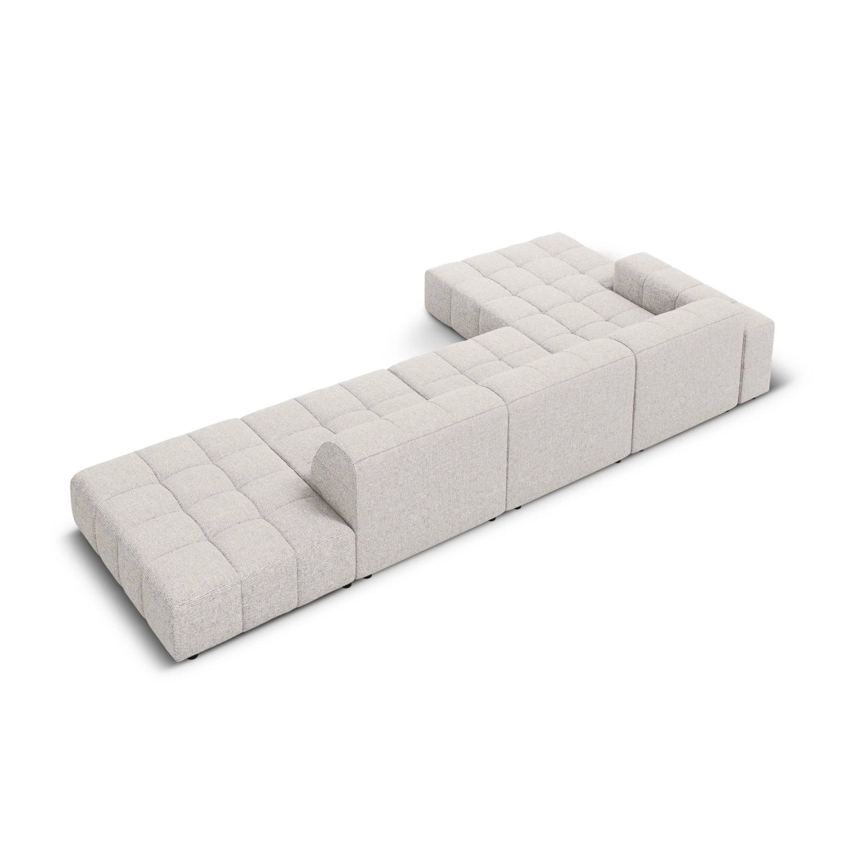 Chicago 5-Sitzer Ecksofa, Linke Seite, aus Chenille in Hellgrau (Haga 06), 341x166x70 cm von Cosmopolitan Design – Bild 5