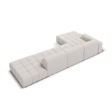 Chicago 5-Sitzer Ecksofa, Linke Seite, aus Chenille in Hellgrau (Haga 06), 341x166x70 cm von Cosmopolitan Design – Bild 5