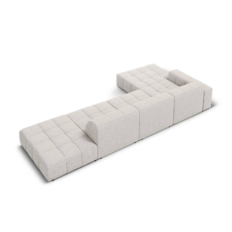 Chicago 5-Sitzer Ecksofa, Linke Seite, aus Chenille in Hellgrau (Haga 06), 341x166x70 cm von Cosmopolitan Design – Bild 5
