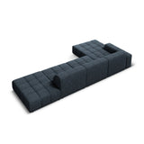 Chicago 5-Sitzer Ecksofa, Linke Seite, aus Chenille in Königsblau (Haga 86), 341x166x70 cm von Cosmopolitan Design – Bild 5