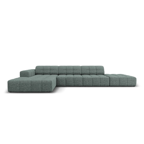 Chicago 5-Sitzer Ecksofa, Linke Seite, aus Chenille in Petrol (Haga 78), 341x166x70 cm von Cosmopolitan Design – Bild 1