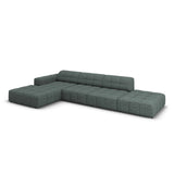 Chicago 5-Sitzer Ecksofa, Linke Seite, aus Chenille in Petrol (Haga 78), 341x166x70 cm von Cosmopolitan Design – Bild 4