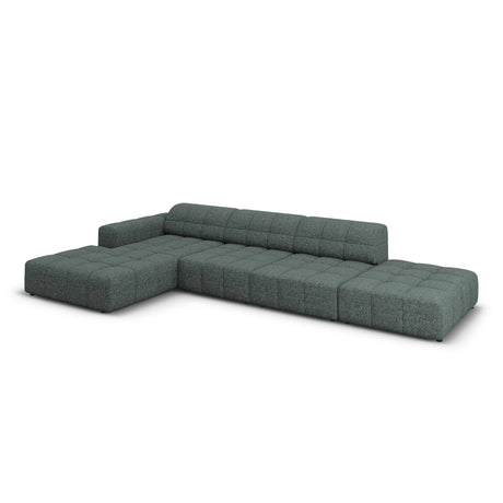 Chicago 5-Sitzer Ecksofa, Linke Seite, aus Chenille in Petrol (Haga 78), 341x166x70 cm von Cosmopolitan Design – Bild 4