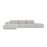 Chicago 5-Sitzer Ecksofa, Linke Seite, aus Chenille in Silber (Eden 17 Silver), 348x167 cm von Cosmopolitan Design – Bild 1