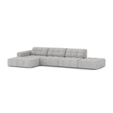 Chicago 5-Sitzer Ecksofa, Linke Seite, aus Chenille in Silber (Eden 17 Silver), 348x167 cm von Cosmopolitan Design – Bild 3