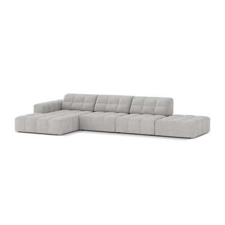 Chicago 5-Sitzer Ecksofa, Linke Seite, aus Chenille in Silber (Eden 17 Silver), 348x167 cm von Cosmopolitan Design – Bild 3
