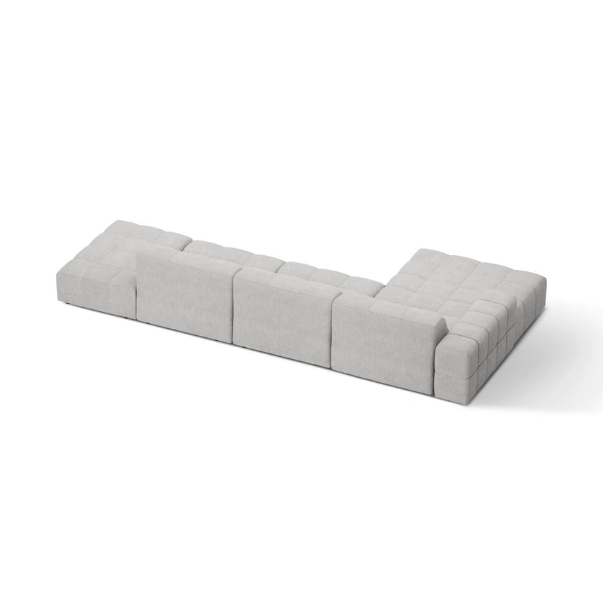 Chicago 5-Sitzer Ecksofa, Linke Seite, aus Chenille in Silber (Eden 17 Silver), 348x167 cm von Cosmopolitan Design – Bild 4