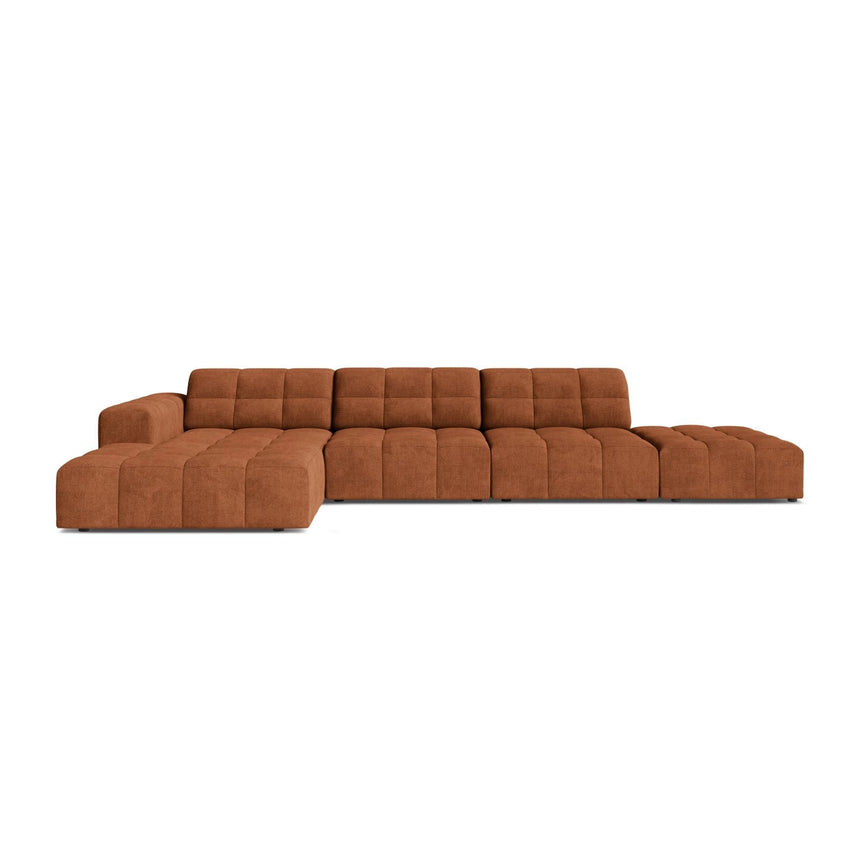 Chicago 5-Sitzer Ecksofa, Linke Seite, aus Chenille in Ziegel (Eden 10 Terra), 348x167 cm von Cosmopolitan Design – Bild 1