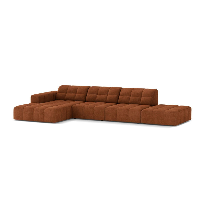Chicago 5-Sitzer Ecksofa, Linke Seite, aus Chenille in Ziegel (Eden 10 Terra), 348x167 cm von Cosmopolitan Design – Bild 3