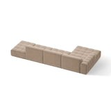 Chicago 5-Sitzer Ecksofa, Linke Seite, aus Samt in Beige (Venus 2928), 348x167 cm von Cosmopolitan Design – Bild 4