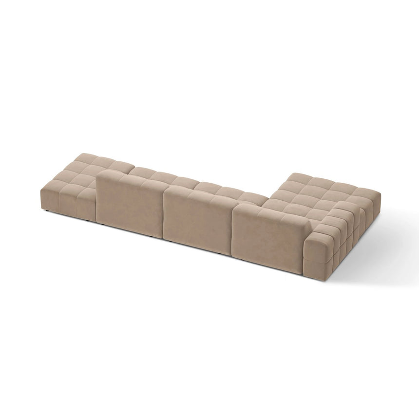 Chicago 5-Sitzer Ecksofa, Linke Seite, aus Samt in Beige (Venus 2928), 348x167 cm von Cosmopolitan Design – Bild 4