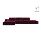 Chicago 5-Sitzer Ecksofa, Linke Seite, aus Samt in Burgund (Venus 2932), 348x167 cm von Cosmopolitan Design – Bild 1