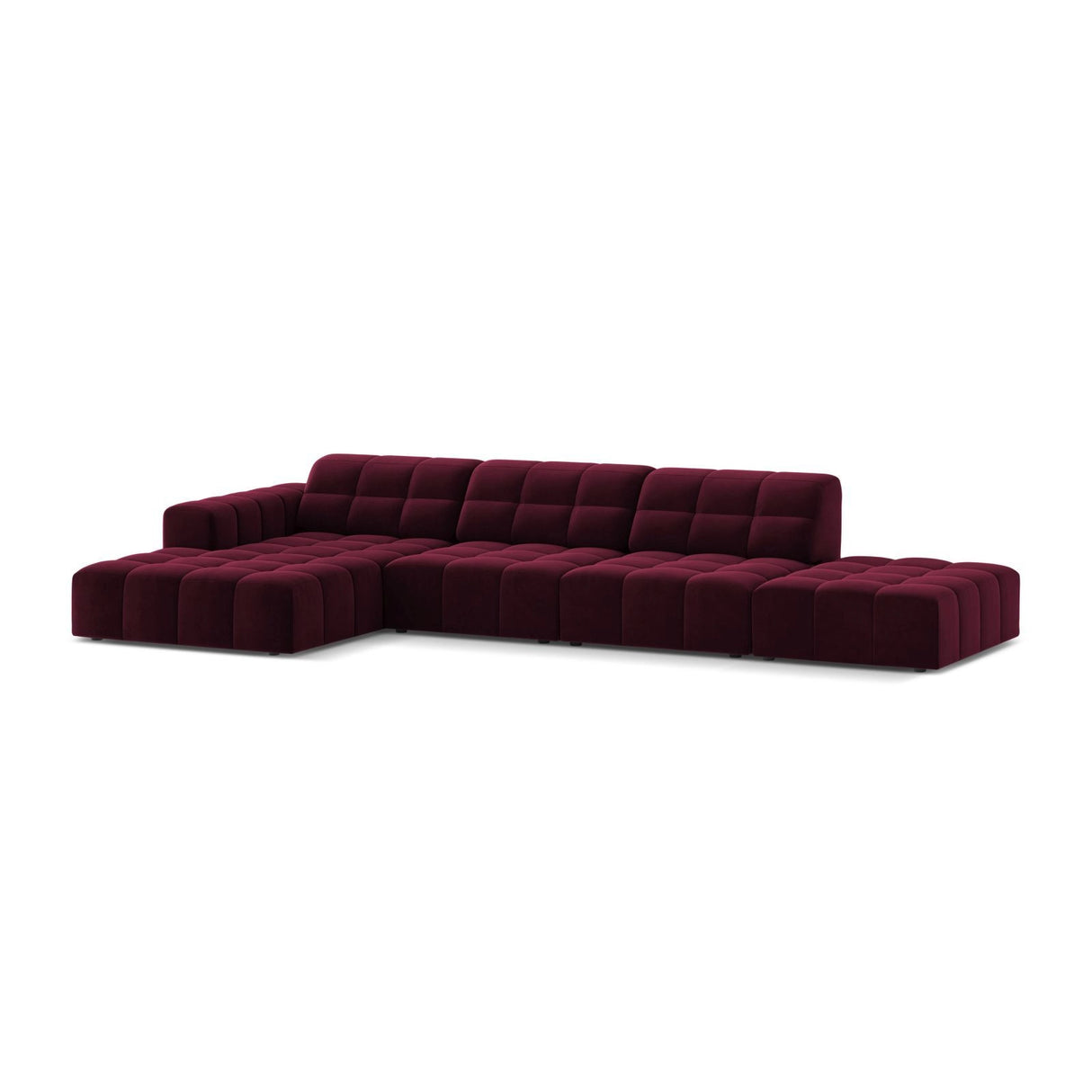 Chicago 5-Sitzer Ecksofa, Linke Seite, aus Samt in Burgund (Venus 2932), 348x167 cm von Cosmopolitan Design – Bild 3