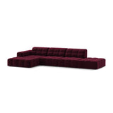 Chicago 5-Sitzer Ecksofa, Linke Seite, aus Samt in Burgund (Venus 2932), 348x167 cm von Cosmopolitan Design – Bild 3
