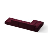 Chicago 5-Sitzer Ecksofa, Linke Seite, aus Samt in Burgund (Venus 2932), 348x167 cm von Cosmopolitan Design – Bild 4