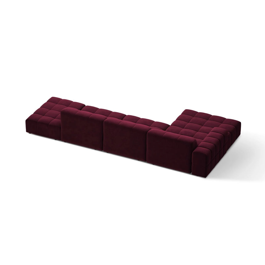 Chicago 5-Sitzer Ecksofa, Linke Seite, aus Samt in Burgund (Venus 2932), 348x167 cm von Cosmopolitan Design – Bild 4